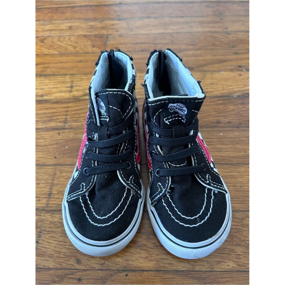 Vans Kids Black and Red High-Top Sneakers